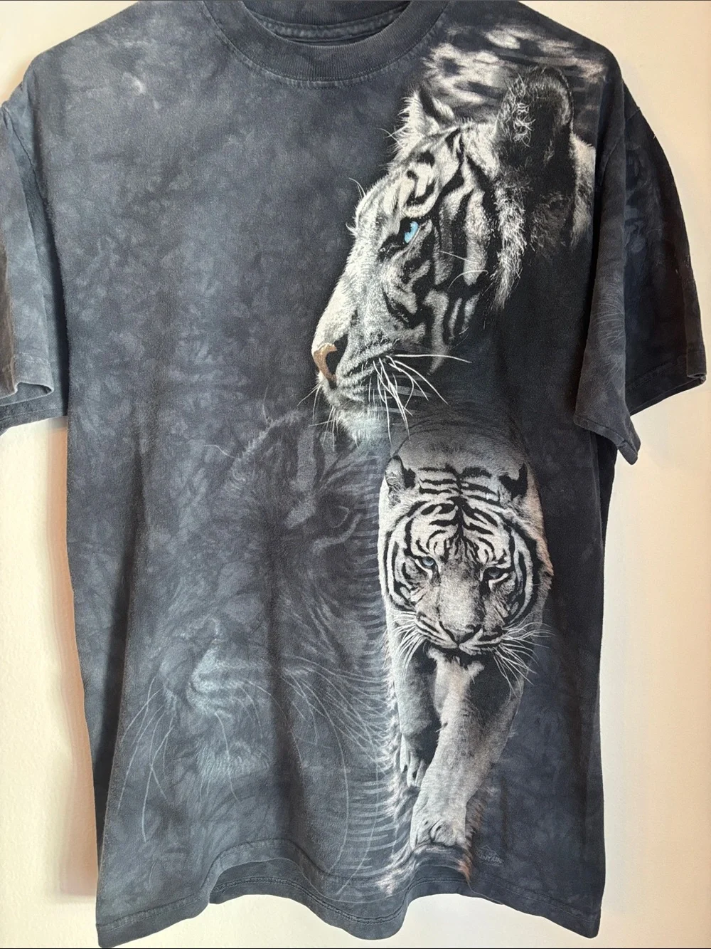 The Mountain vintage AOP Tie-Dye Lion Couple white bengal tiger Tee t-shirts MD